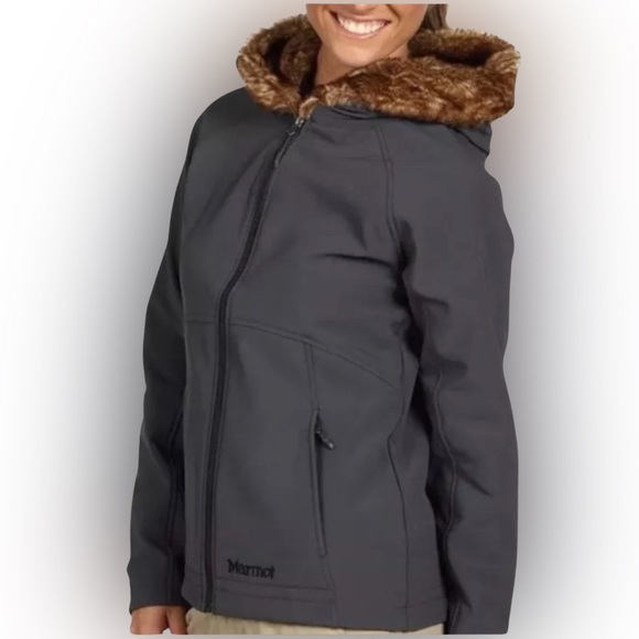 Marmot Jackets & Blazers - Marmot Soft Shell waterproof Jacket with Fur-Lined Hood | Size L